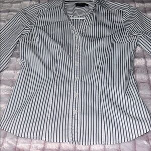 Covington Women’s Striped‎ Blouse Black and White Classic Design Size MP